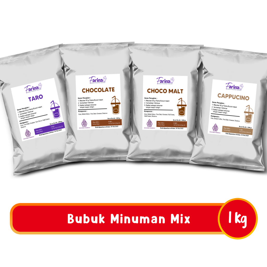bubuk minuman 1kg - Merek Farina - serbuk minuman mix gula - distributor bubuk minuman yang jual bubuk minuman